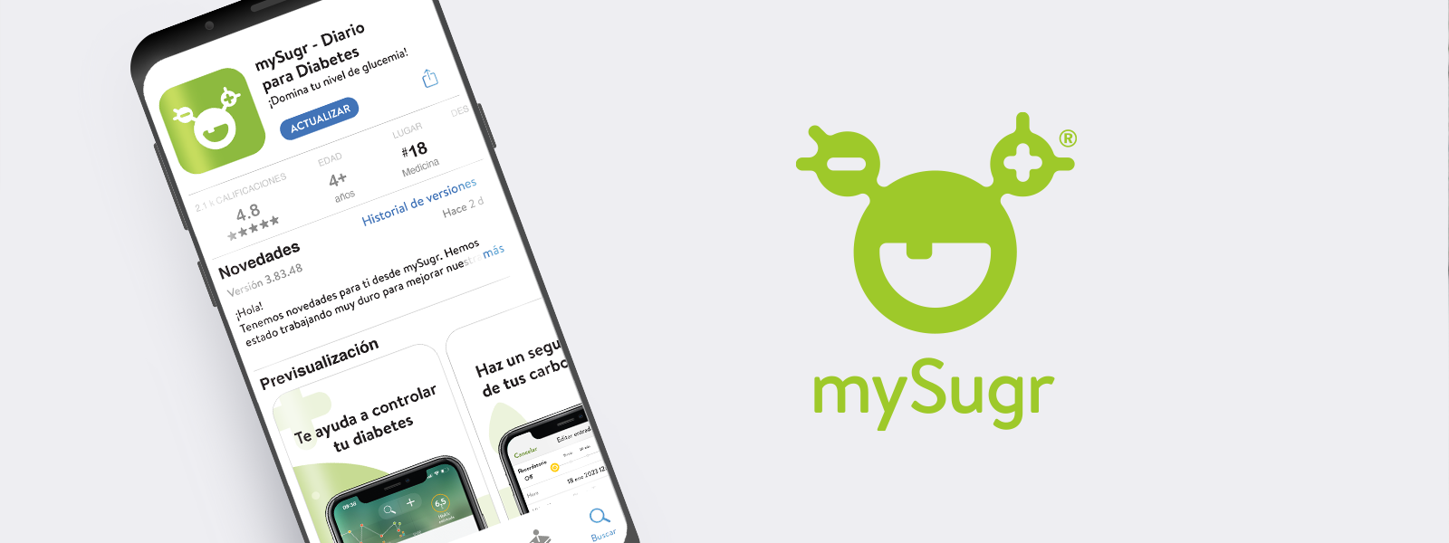 MySugr te permite registrar todos los datos referentes a tu diabetes de forma sencilla y práctica. 